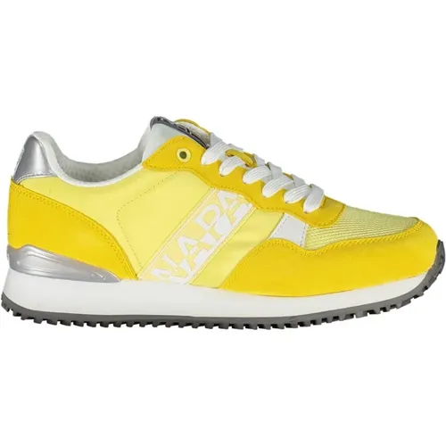 Gelbe Sneaker mit Kontrastdetails , Damen, Größe: 36 EU - Napapijri - Modalova