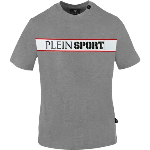 Visible Logo Solid Cotton T-shirt , male, Sizes: S, XL, 2XL, L, M - Plein Sport - Modalova