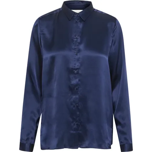 Elegant Silk Shirt Midnight Magic , female, Sizes: XL, XS, 2XL, 3XL, M, S, L - InWear - Modalova