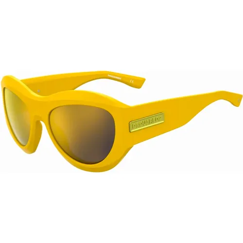 Gelb/Braune Sonnenbrille , Herren, Größe: 59 MM - Dsquared2 - Modalova