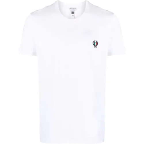 DG Crest T-Shirt , male, Sizes: XL, L, S, M - Dolce & Gabbana - Modalova