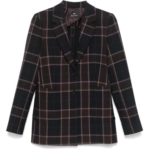 Tartan Check Jacke Schwarz , Damen, Größe: XS - Paul Smith - Modalova