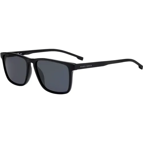 Grey Blue Acetate Sunglasses , male, Sizes: 55 MM - Hugo Boss - Modalova