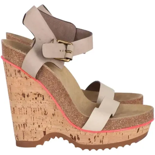 Pre-owned Suede sandals , female, Sizes: 5 1/2 UK - Stella McCartney Pre-owned - Modalova