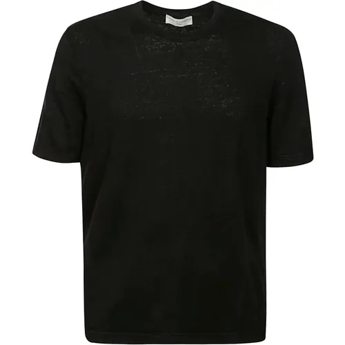 Linen Short Sleeve T-Shirt , male, Sizes: L, S, M - Filippo De Laurentiis - Modalova