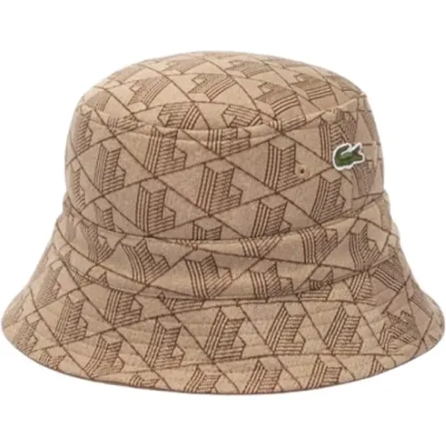 Reversible Monogram Print Bob Hat , male, Sizes: S - Lacoste - Modalova