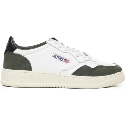 Sneakers Leather Suede White Green , male, Sizes: 10 UK, 8 UK, 7 UK, 11 UK, 6 UK - Autry - Modalova