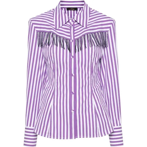 Sparkling Grape Stripe Shirt , female, Sizes: XS, 2XS - Twinset - Modalova