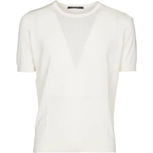 Men's Clothing T-Shirts & Polos Cream Ss24 , male, Sizes: L, M - Tagliatore - Modalova