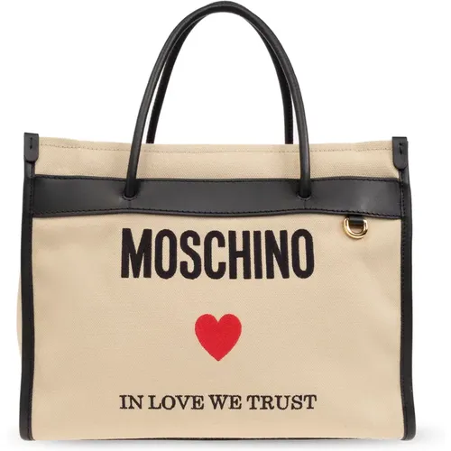 Shopper Tasche mit Logo Moschino - Moschino - Modalova