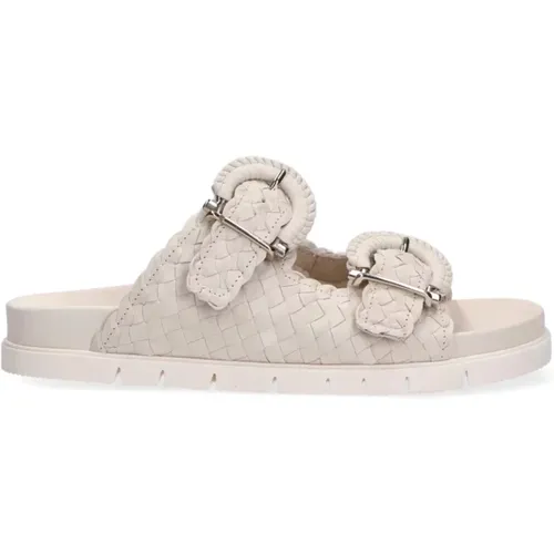 Braided Leather Sandals Cream , female, Sizes: 3 UK, 6 UK, 4 UK - Pons Quintana - Modalova