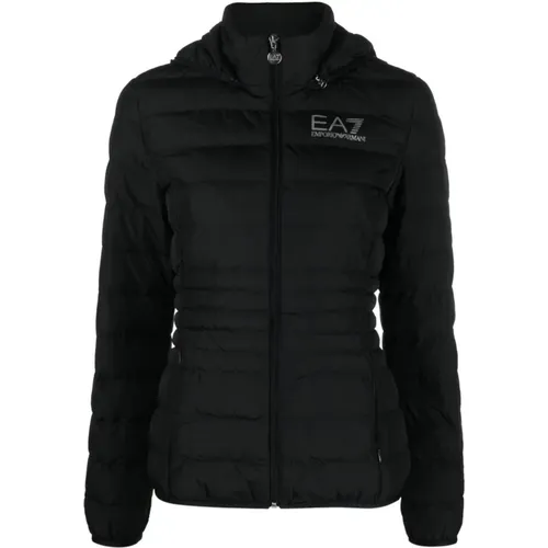 Logo-Print Puffer Jacket , female, Sizes: XS, 2XS - Emporio Armani EA7 - Modalova