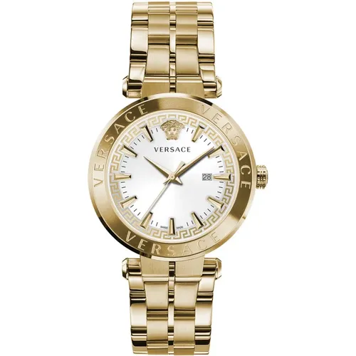 Aion Datum Fenster Edelstahl Armbanduhr - Versace - Modalova