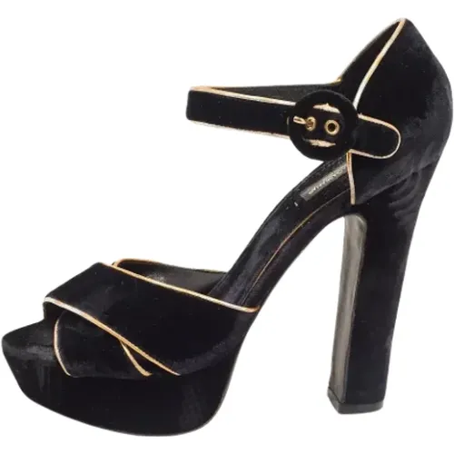 Pre-owned Velvet sandals , female, Sizes: 7 UK - Dolce & Gabbana Pre-owned - Modalova