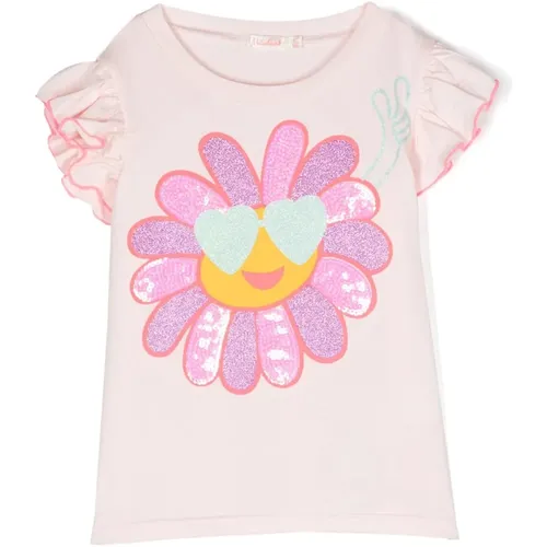 Rosa T-Shirt mit Flügelärmeln - Billieblush - Modalova