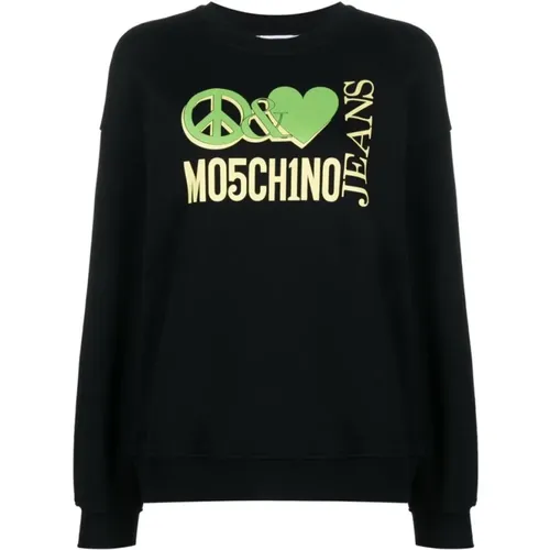 Sweatshirt mit Logo-Print und Rundhalsausschnitt , Damen, Größe: M - Moschino - Modalova
