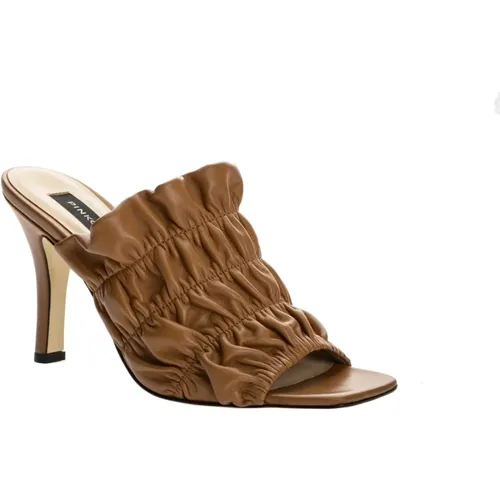 Napa mules sandals with relief and heel print - , female, Sizes: 3 UK - pinko - Modalova