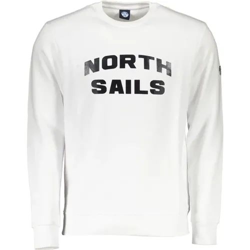 Weißer Langarm-Crewneck-Sweatshirt , Herren, Größe: M - North Sails - Modalova