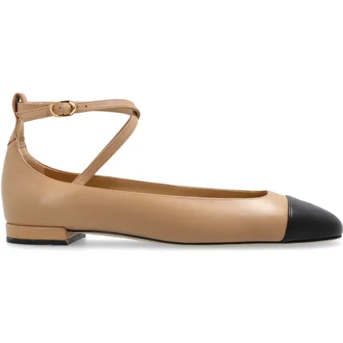 Leder Ballettflats Eden Strap , Damen, Größe: 37 EU - Stuart Weitzman - Modalova