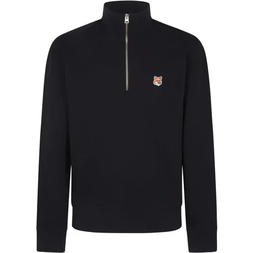 Fox Head Patch Half Zip Sweater , male, Sizes: L, S, XL - Maison Kitsuné - Modalova