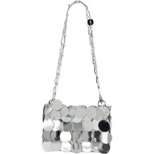 Silver Nano Purse - Shoulder Strap , female, Sizes: ONE SIZE - Paco Rabanne - Modalova