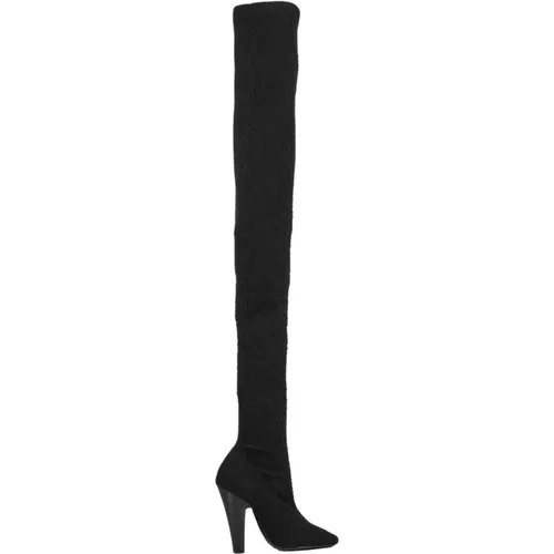 Python-Effect Over-Knee Boots , female, Sizes: 3 UK, 4 UK - Saint Laurent - Modalova