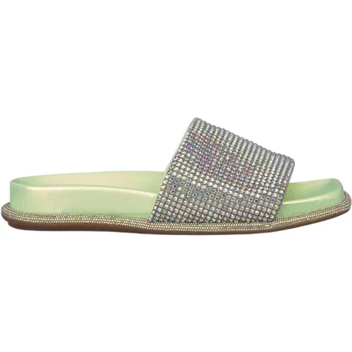 Sparkling flat sandal with wide strap , female, Sizes: 3 UK, 6 UK, 4 UK, 5 UK, 7 UK, 8 UK - Alma en Pena - Modalova