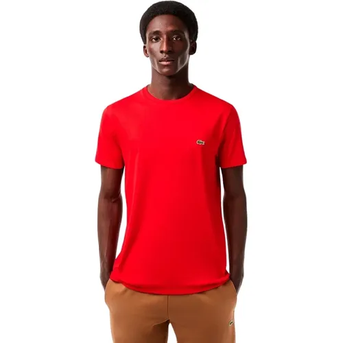 Herren Baumwoll T-Shirt , Herren, Größe: XS - Lacoste - Modalova