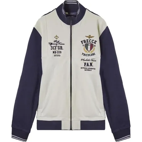 Aviations-inspirierter Pullover mit Reißverschluss - aeronautica militare - Modalova