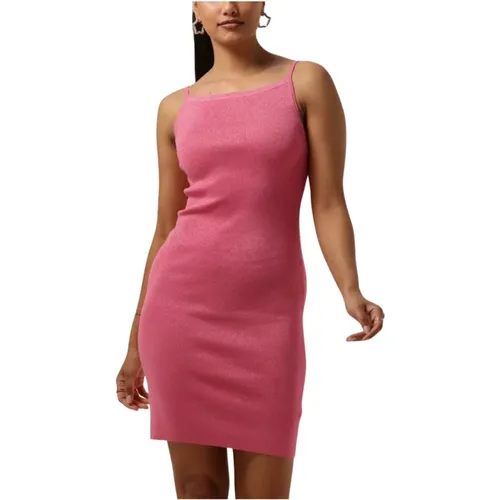 Glitzer Strickkleid Rosa , Damen, Größe: L - NEO NOIR - Modalova