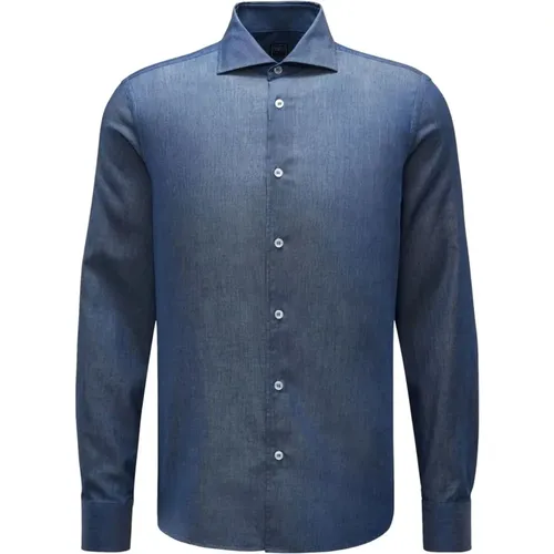 Premium Denim Shirt Sean Dark , male, Sizes: 3XL, 2XL, M - Fedeli - Modalova