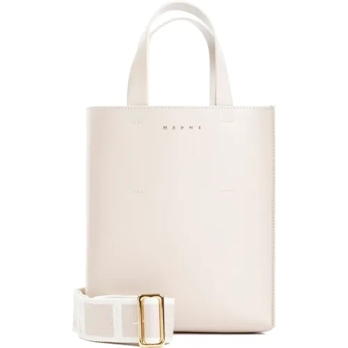 White Leather Mini Bag Handbag , female, Sizes: ONE SIZE - Marni - Modalova