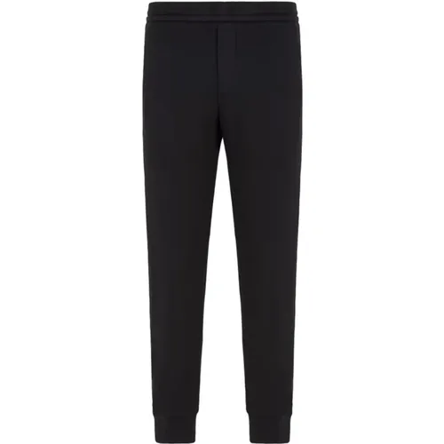 Schwarze Joggerhose mit Logo-Schriftzug - Emporio Armani - Modalova