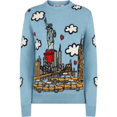 New York Postcard Sweater , female, Sizes: L - Saint Barth - Modalova