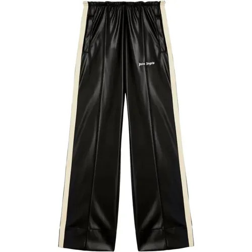 Leather Wide Leg Trousers , female, Sizes: M, L, XS - Palm Angels - Modalova