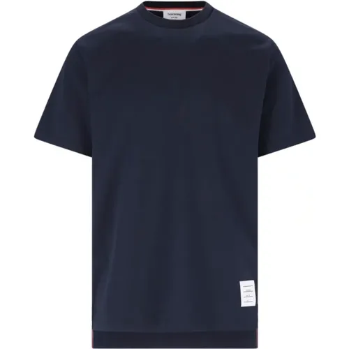 Cotton T-shirt with Logo , male, Sizes: S - Thom Browne - Modalova