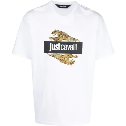 Weiße T-Shirt und Polo Kollektion , Herren, Größe: L - Just Cavalli - Modalova