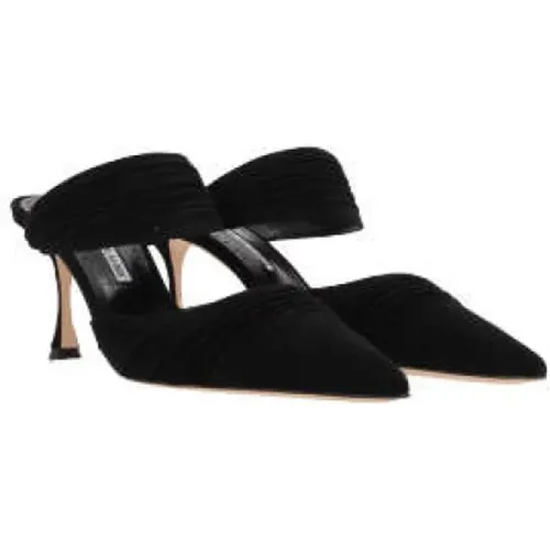 Suede Draped Mule Sandals , female, Sizes: 3 UK - Manolo Blahnik - Modalova