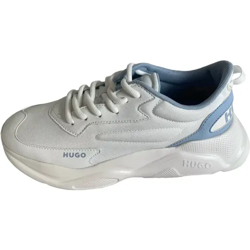 Pastel Blue Sneakers with Contrast Details , female, Sizes: 7 UK, 6 UK, 5 UK, 4 UK, 3 UK - Hugo Boss - Modalova