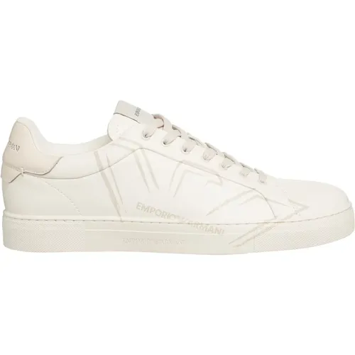 Plain Lace-Up Sneakers , male, Sizes: 9 UK, 8 UK, 11 UK, 6 UK, 10 UK, 7 UK - Emporio Armani - Modalova