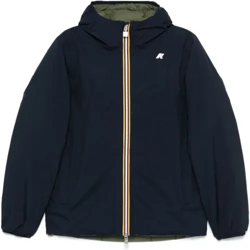 Wendbare Daunenjacke Blau/Grün , Herren, Größe: XL - K-way - Modalova