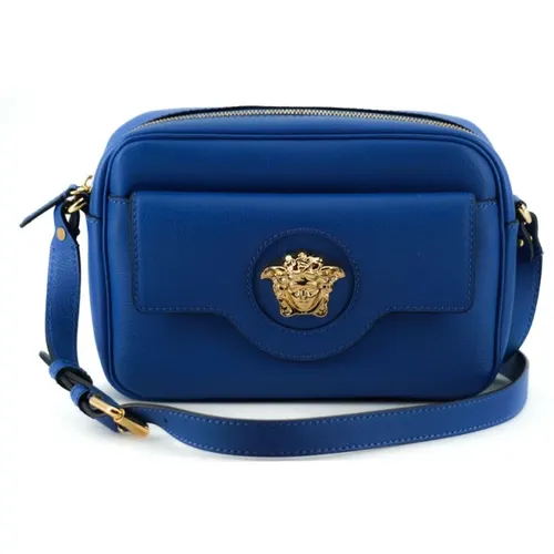 Elegant Leather Camera Bag , female, Sizes: ONE SIZE - Versace - Modalova