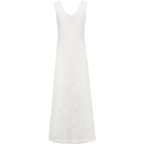 Weiße Spitze V-Ausschnitt Ärmelloses Kleid , Damen, Größe: S - D.Exterior - Modalova