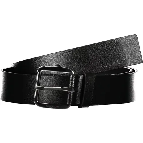 Elegant Leather Belt with Metal Buckle , male, Sizes: 95 CM, 90 CM, 100 CM - Calvin Klein - Modalova