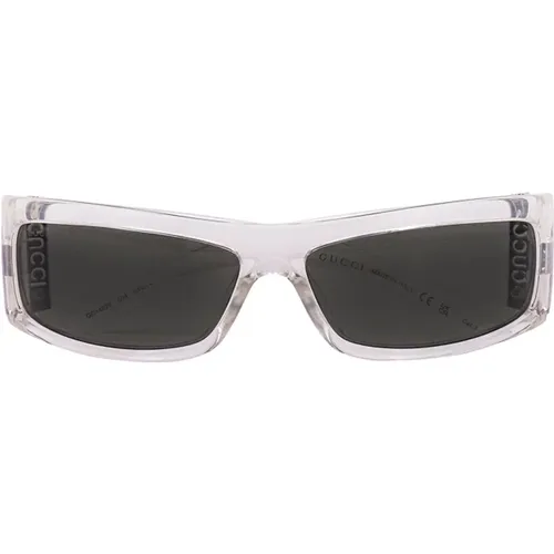 Graue Rechteckige Sonnenbrille , Herren, Größe: ONE Size - Gucci - Modalova