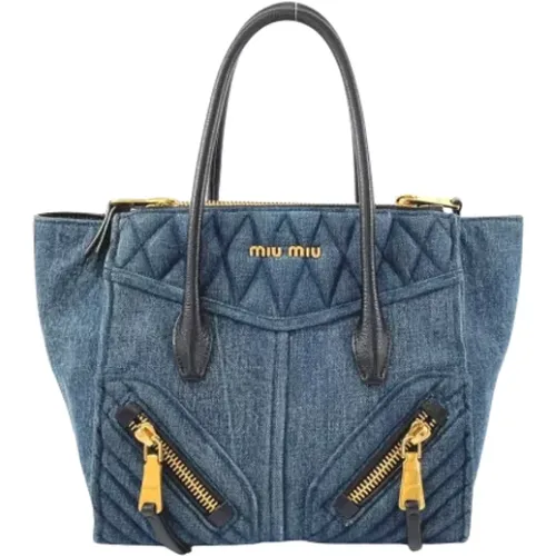 Pre-owned Denim handbags , female, Sizes: ONE SIZE - Miu Miu Pre-owned - Modalova