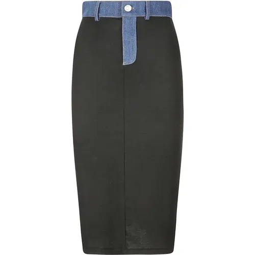 Rib Denim Midi Skirt , female, Sizes: S, M - Coperni - Modalova