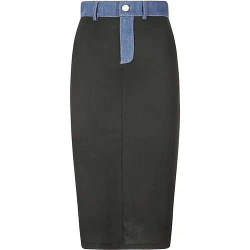 Rib Denim Midi Skirt , female, Sizes: S, XS - Coperni - Modalova