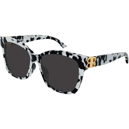 Squared femenine zebra sunglasses with BB folding,Schmetterling Sonnenbrille Schwarz Weiß Acetat - Balenciaga - Modalova