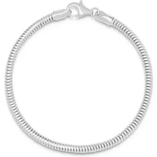 Men's Silver Round Chain Bracelet , Herren, Größe: L - Nialaya - Modalova